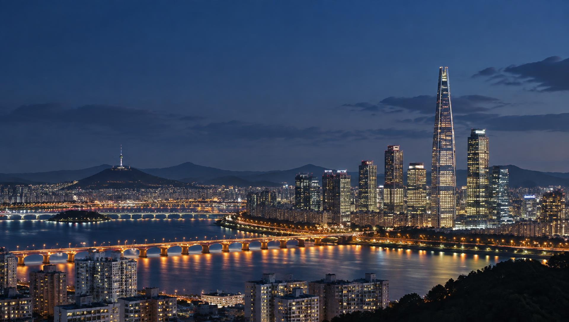 Seoul skyline at dusk